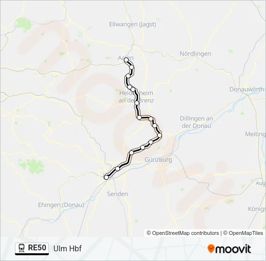 RE50 Train Line Map