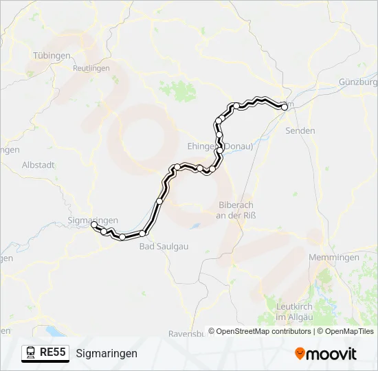 RE55 Train Line Map