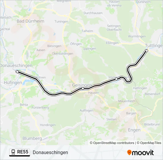 RE55 Train Line Map
