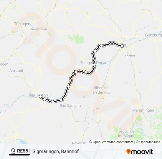 RE55 Train Line Map