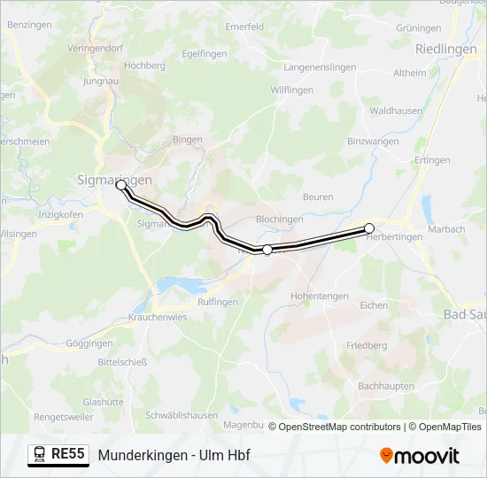 RE55 Train Line Map