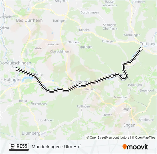 RE55 Train Line Map
