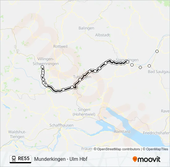 RE55 Train Line Map