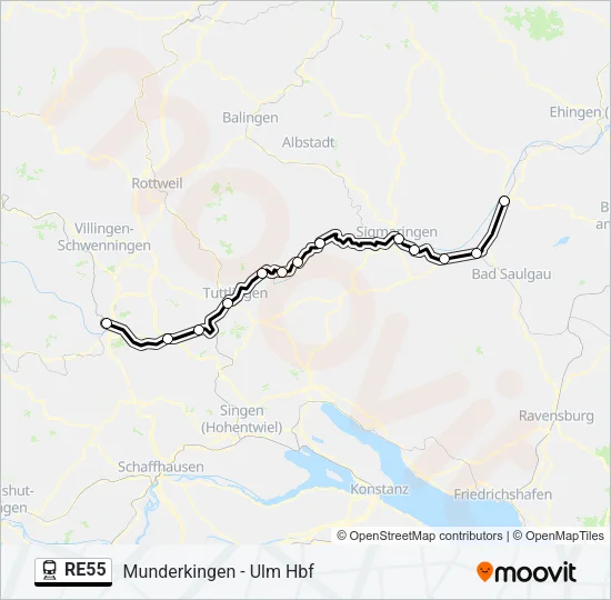 RE55 Train Line Map