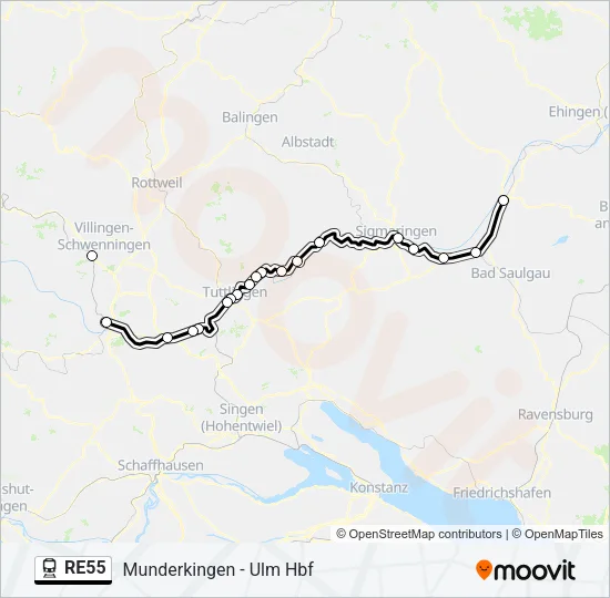 Bahnlinie RE55 Karte