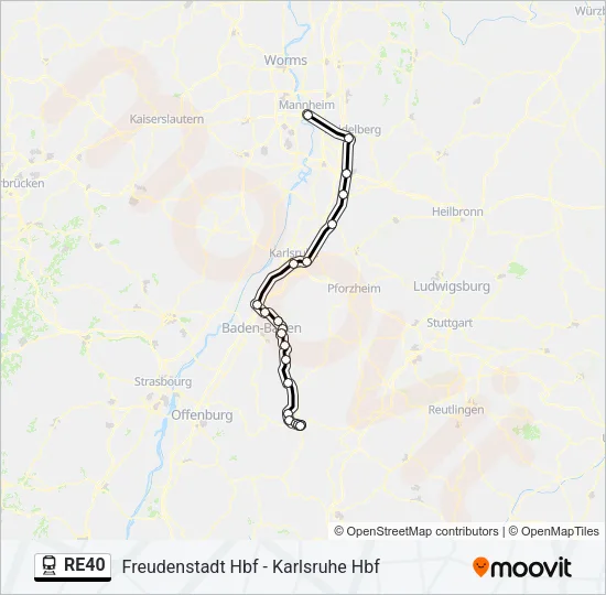 RE40 Train Line Map