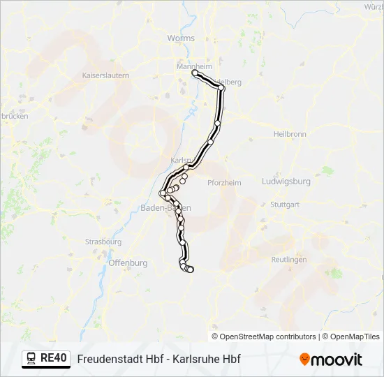RE40 Train Line Map