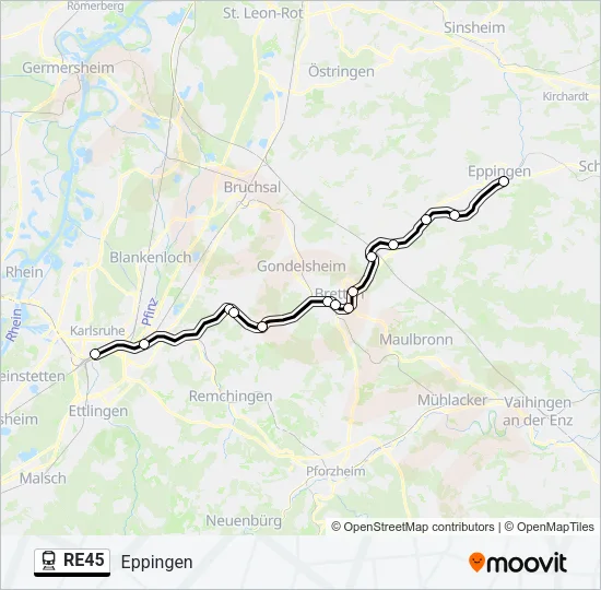 RE45 Train Line Map