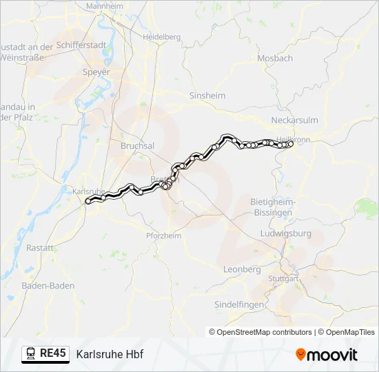 RE45 Train Line Map