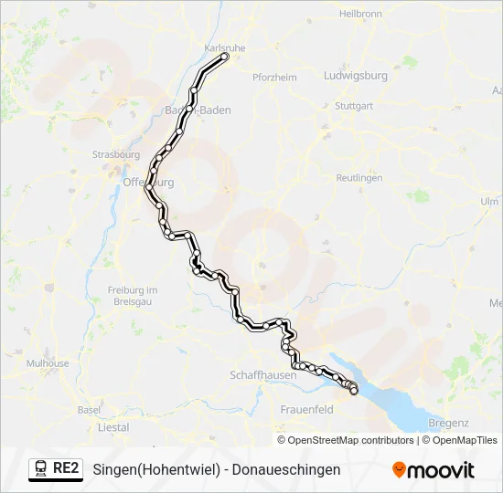 RE2 Train Line Map