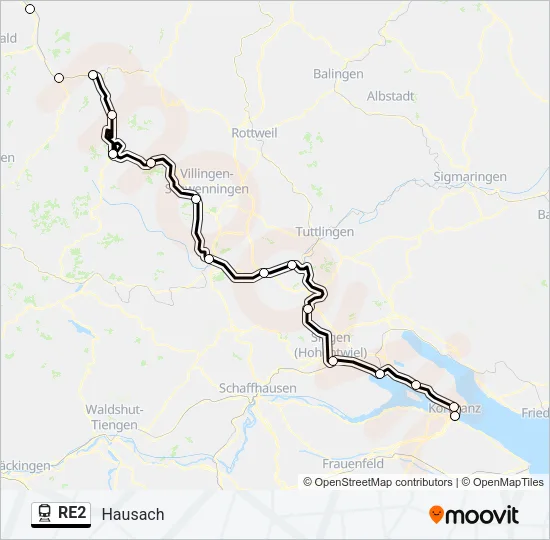 RE2 Train Line Map