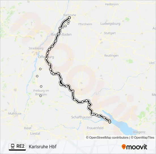 RE2 Train Line Map