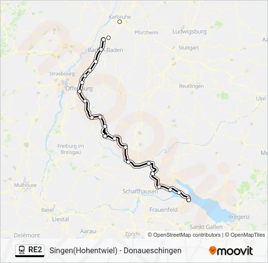 RE2 Train Line Map