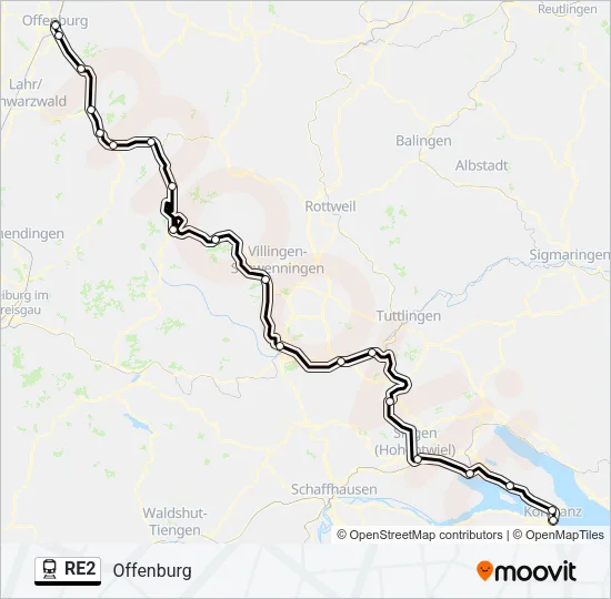 RE2 Train Line Map