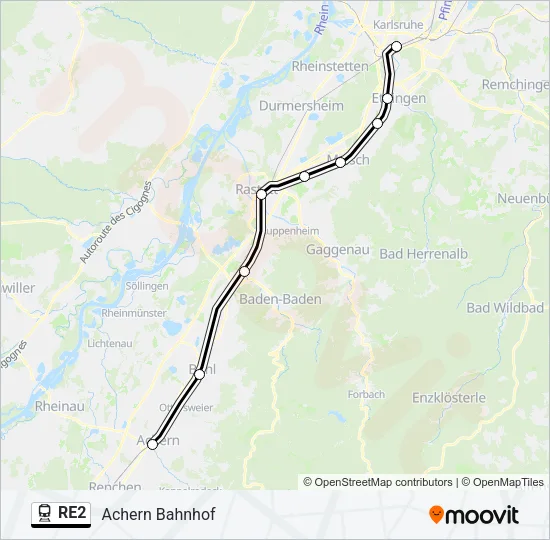 RE2 Train Line Map