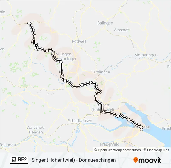 RE2 Train Line Map