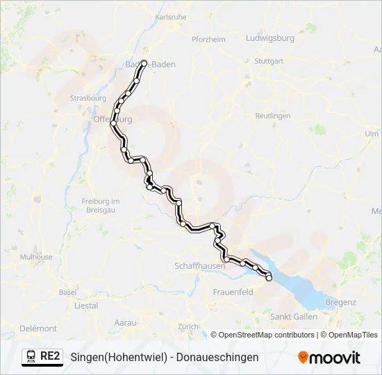 RE2 Train Line Map