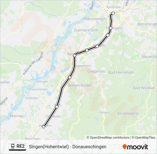 RE2 Train Line Map