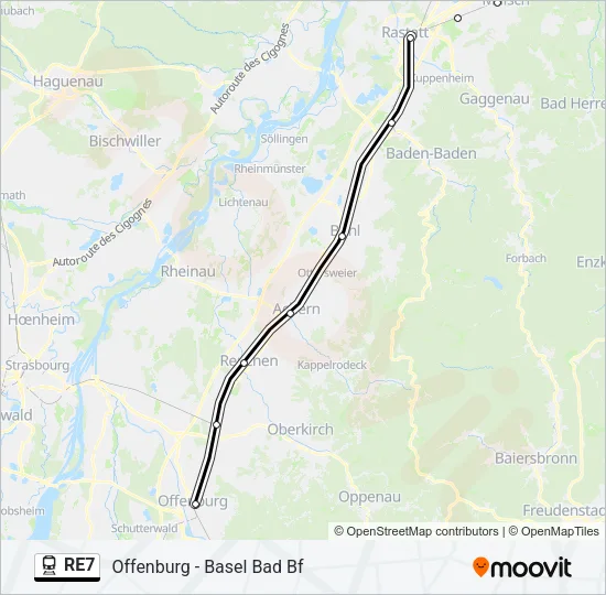 RE7 Train Line Map