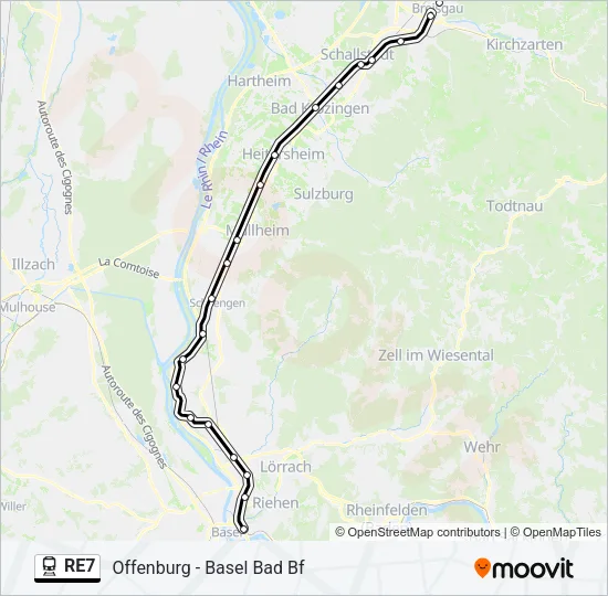RE7 Train Line Map