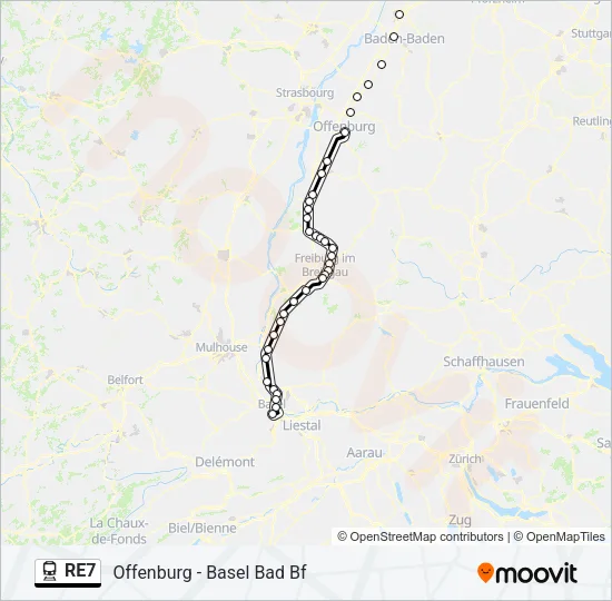 RE7 Train Line Map