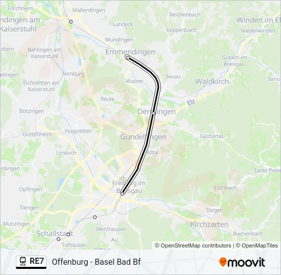 RE7 Train Line Map