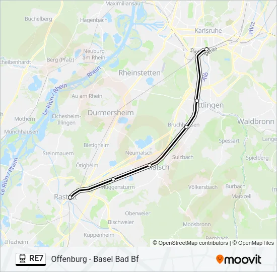 RE7 Train Line Map
