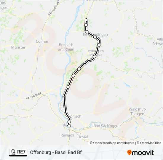 RE7 Train Line Map
