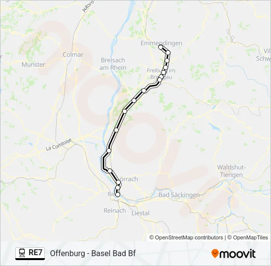 RE7 Train Line Map