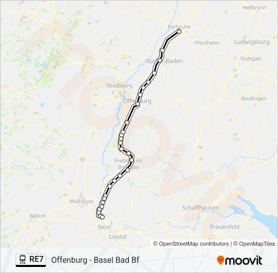 RE7 Train Line Map