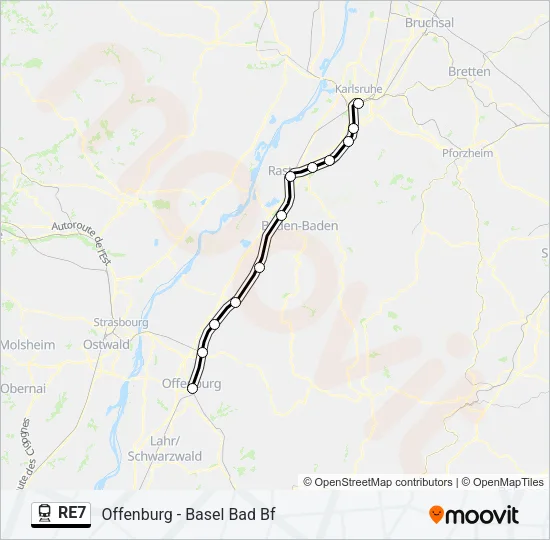 RE7 Train Line Map