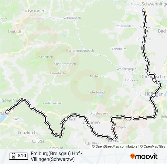 Bahnlinie S10 Karte