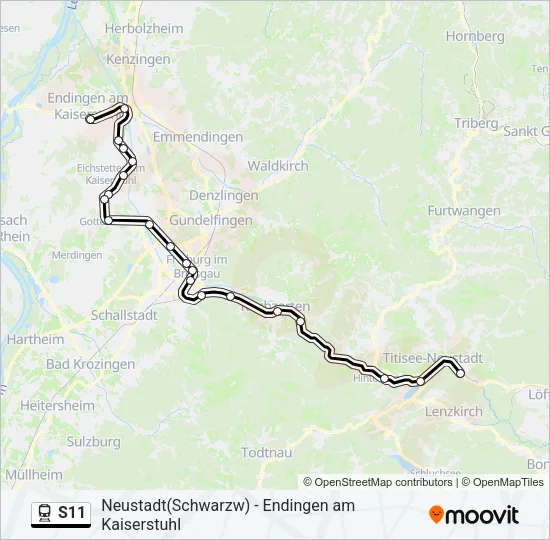 S11 Train Line Map