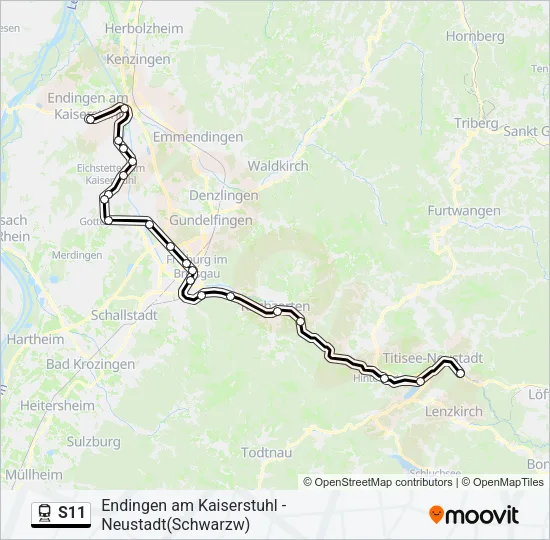 S11 Train Line Map