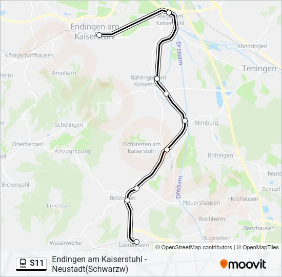 S11 Train Line Map