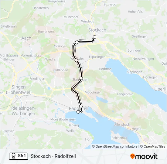 S61 Train Line Map