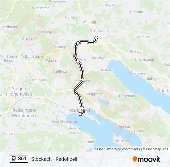 S61 Train Line Map
