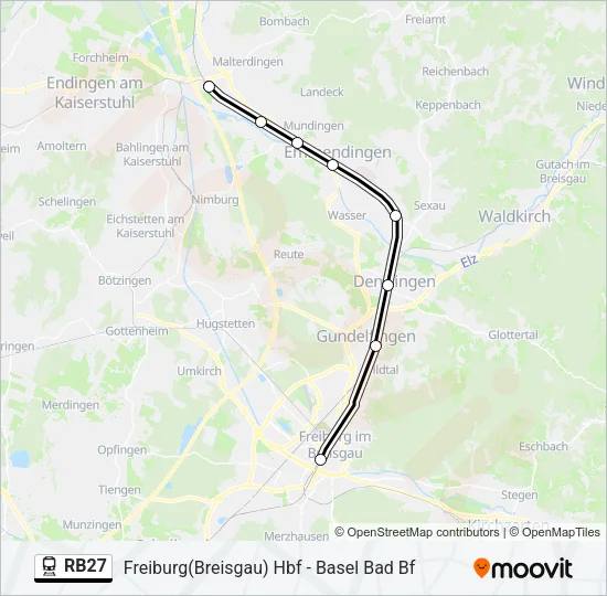 Bahnlinie RB27 Karte