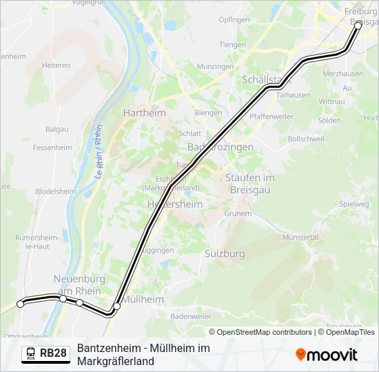 Bahnlinie RB28 Karte