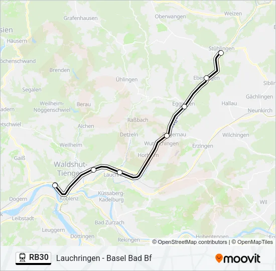 Bahnlinie RB30 Karte