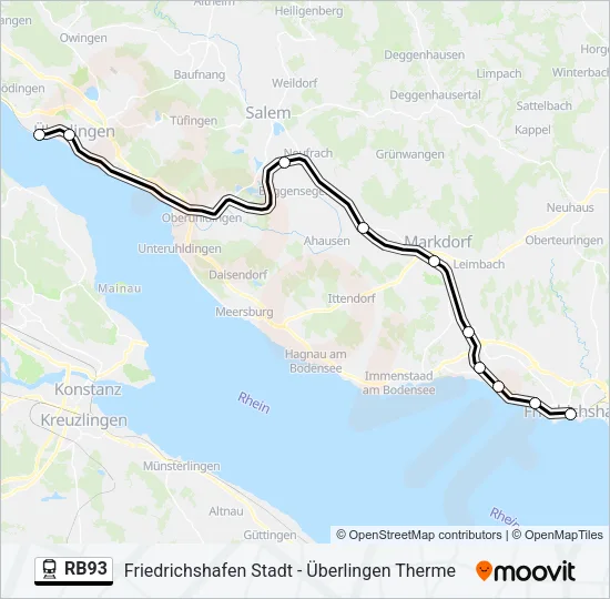 Bahnlinie RB93 Karte