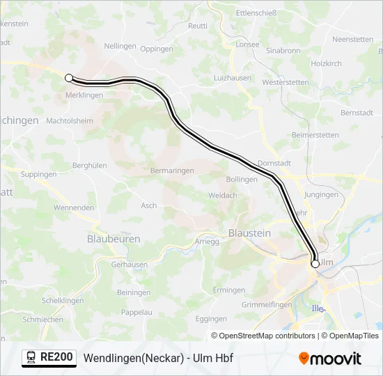 RE200 Train Line Map