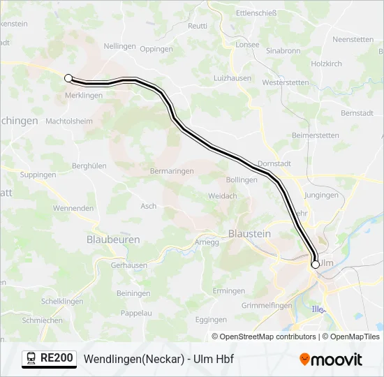 RE200 Train Line Map