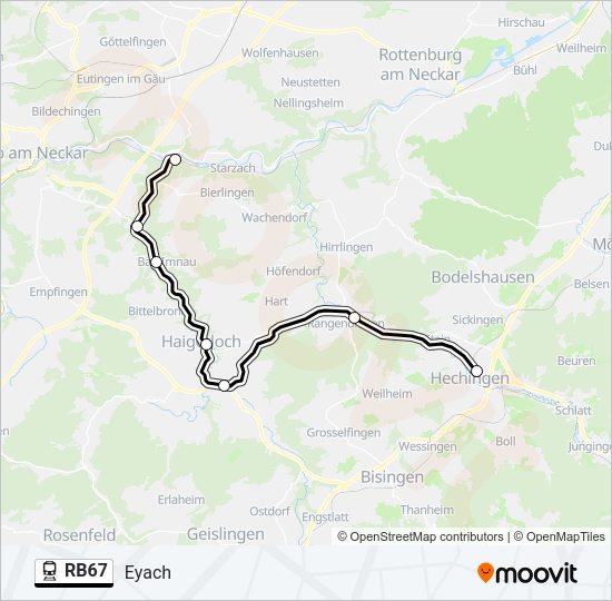 RB67 Train Line Map