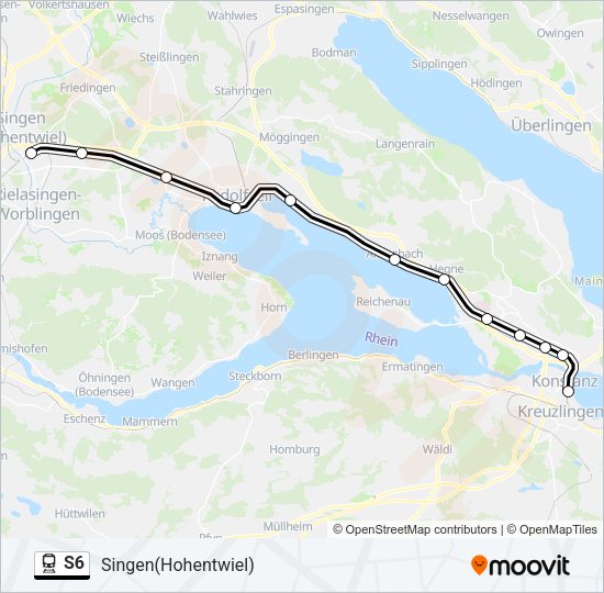 Поезд S6: карта маршрута