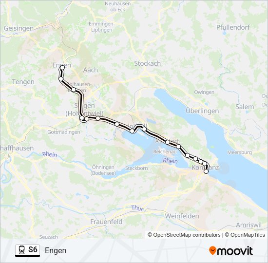 Поезд S6: карта маршрута