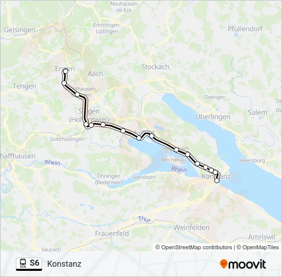 Поезд S6: карта маршрута