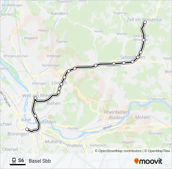 S6 Train Line Map