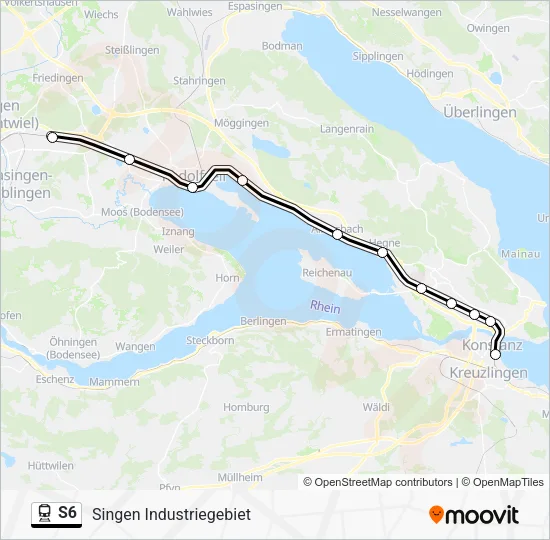 Поезд S6: карта маршрута