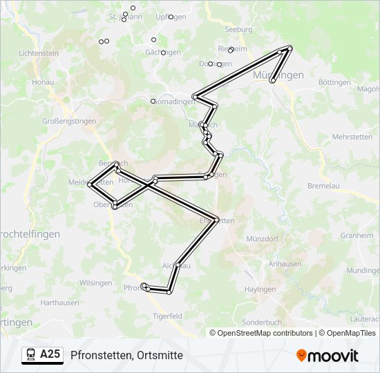 A25 Train Line Map